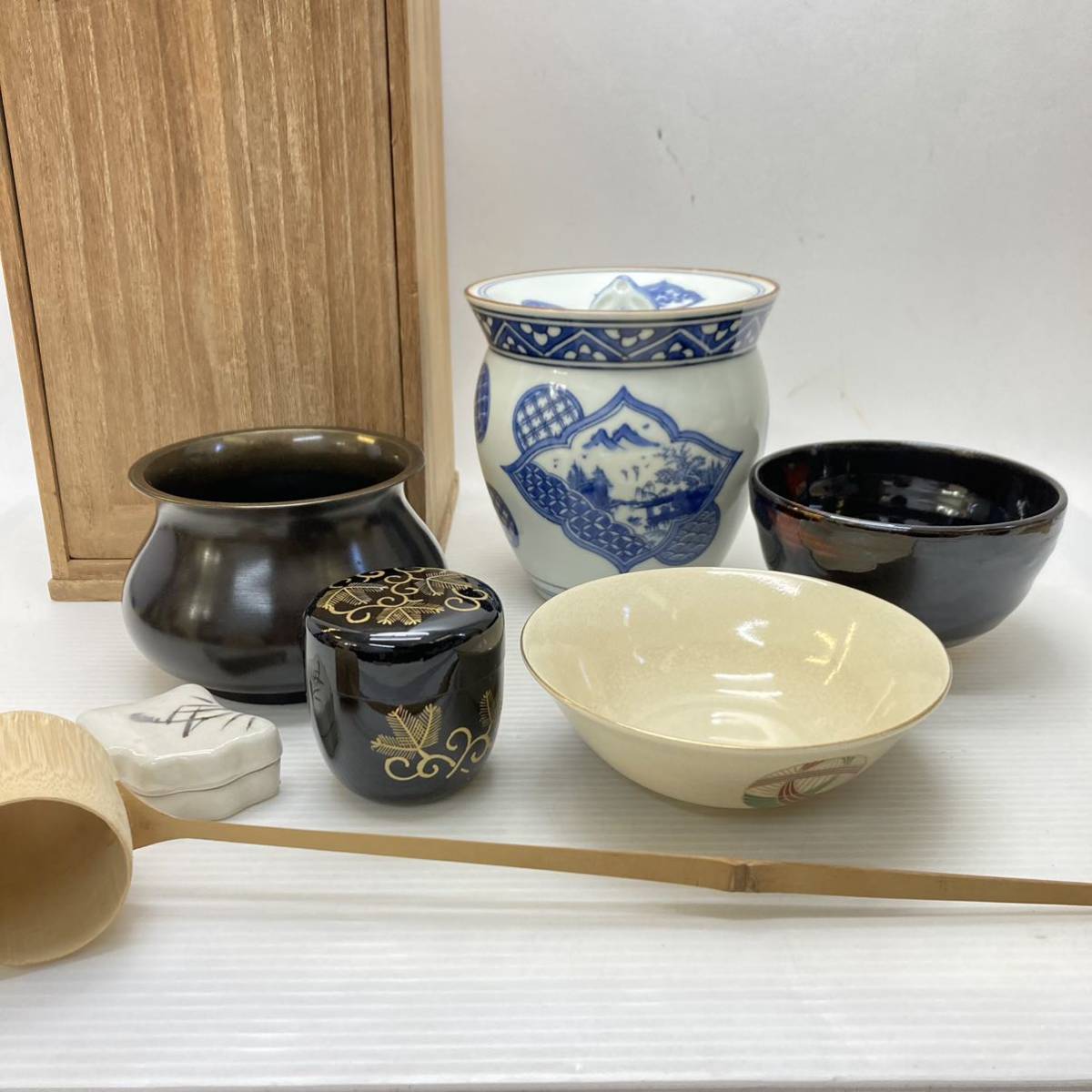 茶道具 セット 建水 水指 茶碗 棗 柄杓 茶器 香合_画像2