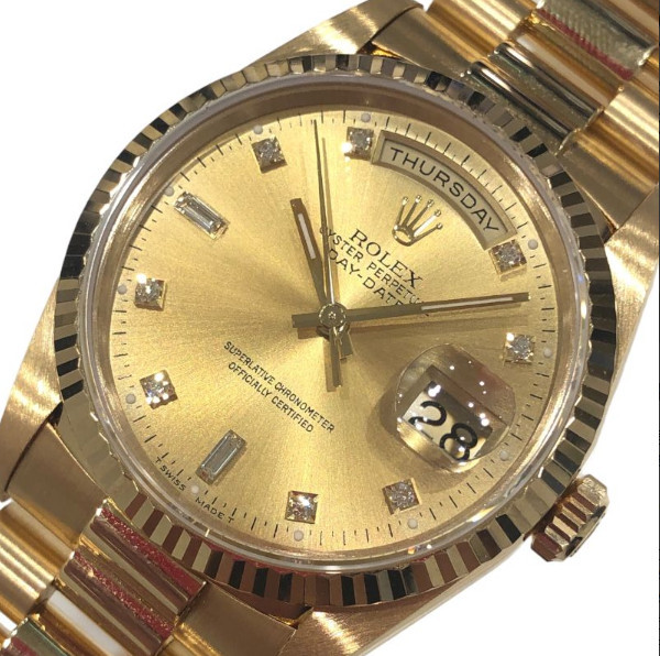 ロレックス ROLEX デイデイト W番 18238A シャンパンゴールド/10Pダイヤ YG メンズ 腕時計_画像1