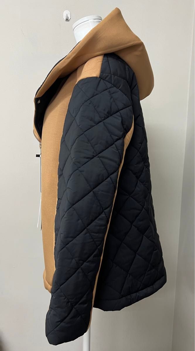 【吸湿発熱機能で冬でもあたたか】異素材ドッキングジャケット　ブラウン　S