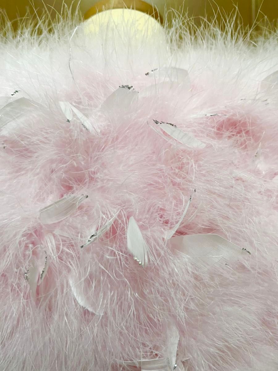 ショール　ピンク　フェザー　ファー　羽毛　振袖　成人式　着物