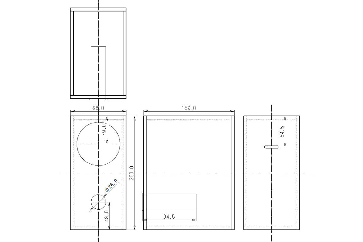 【5.5M2010L】 5.5mm厚 MDF ブックシェルフ形状 前面バスレフ型 エンクロージャー 組立 キット_画像2