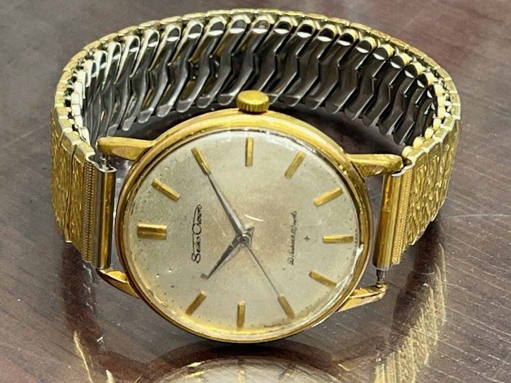 SEIKO セイコー Crown クラウン J15003 DIASHOCK 21石 手巻き ALL EGP 20 ゴールド メンズ腕時計　稼働品!_画像2