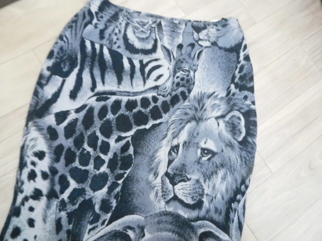 ma14 Italiya beautiful goods wool . pressure volume leopard etc. animal pattern long skirt size 7:9 number. person 
