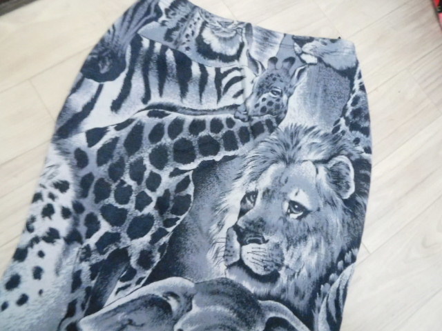ma14 Italiya beautiful goods wool . pressure volume leopard etc. animal pattern long skirt size 7:9 number. person 