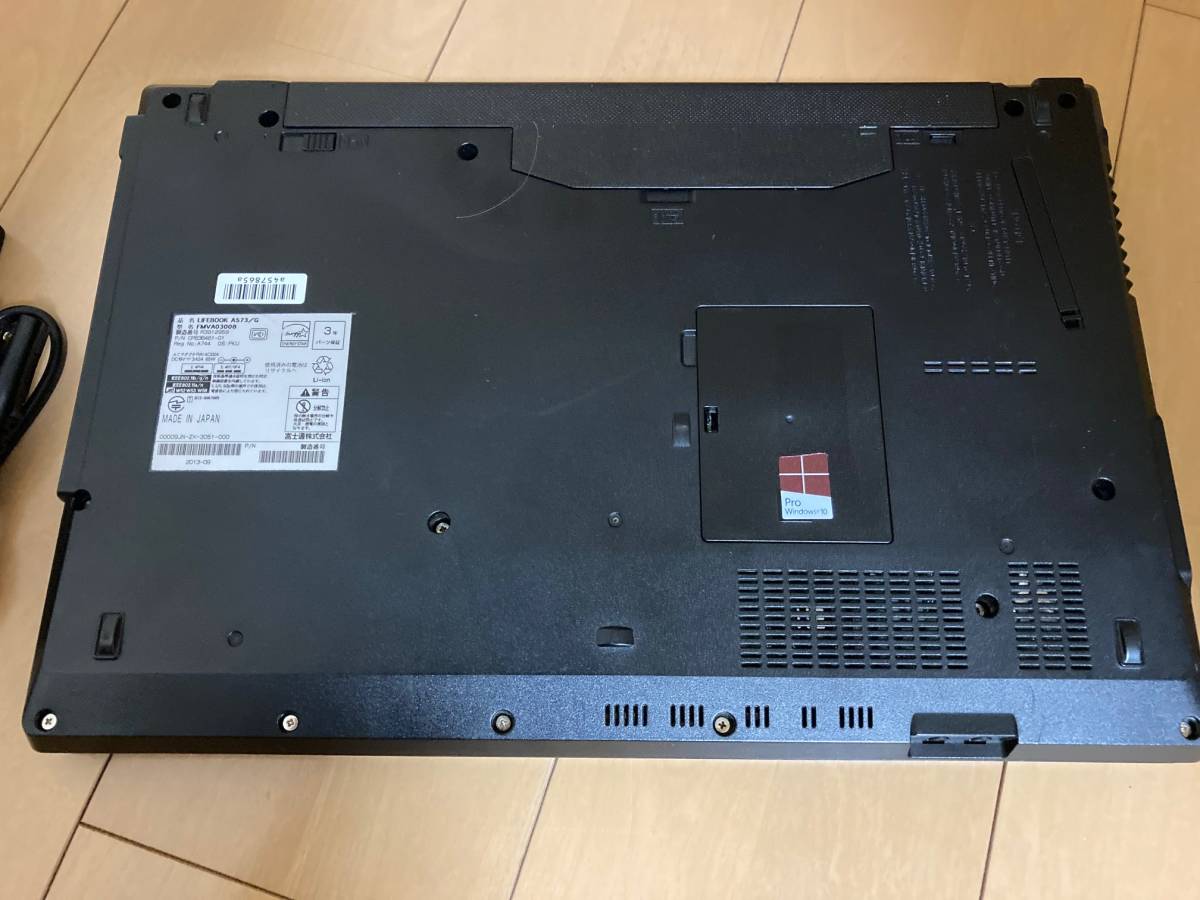 FUJITSU LIFEBOOK A573/G Core i3 3120M 2.5GHz Win10Pro 64bit HDD:500GB メモリ:6GB Microsoft Office2016ProPlus_画像4