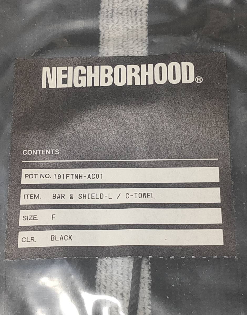 【新品】NEIGHBORHOOD BAR & SHIELD-L / C-TOWEL バスタオル 黒 191FTNH-AC01 BATH TOWEL ネイバーフッド_画像2