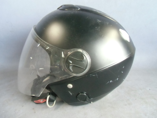 A-1 【ジャンク品】 Zack ザック TNK ZJ-2 ヘルメット ジェットヘルメット シールド オートバイ フリーサイズ 58-59㎝_画像2