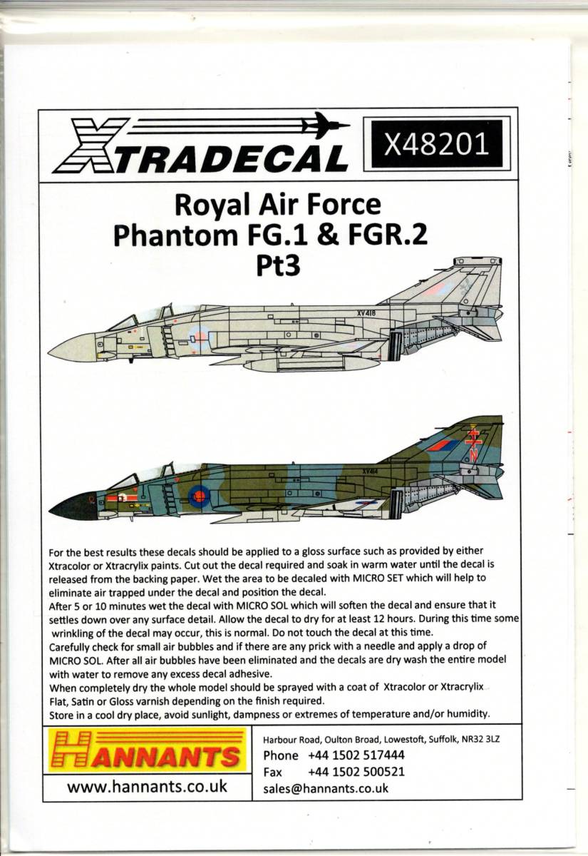 1/48　エクストラデカール　X48201 McDonnell-Douglas Phantom FG.1/FGR.2　_画像1