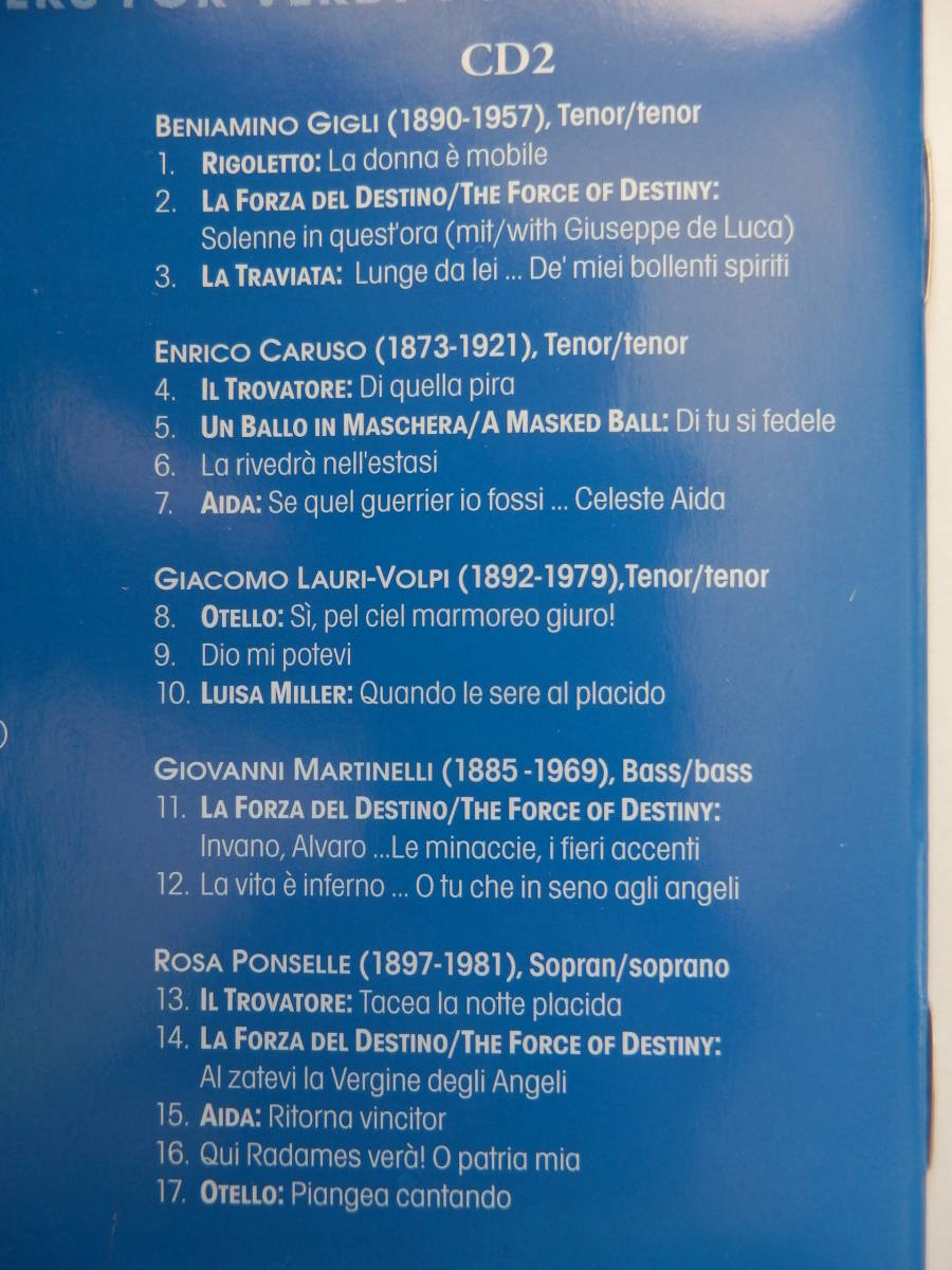2CDs/Various/ヴェルディ- オペラ- 偉大な歌手たち/Great Singers For Verdi Vol. 4/John McCormack/Rosa Ponselle/Alexander Kipnis/ 他_画像5