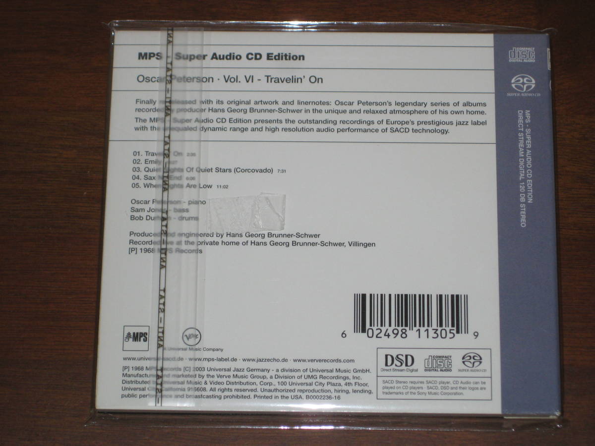 OSCAR PETERSON オスカー・ピーターソン/ TRAVELIN' ON Vol.6 2004年発売 Verve社 Hybrid SACD 輸入盤_画像2