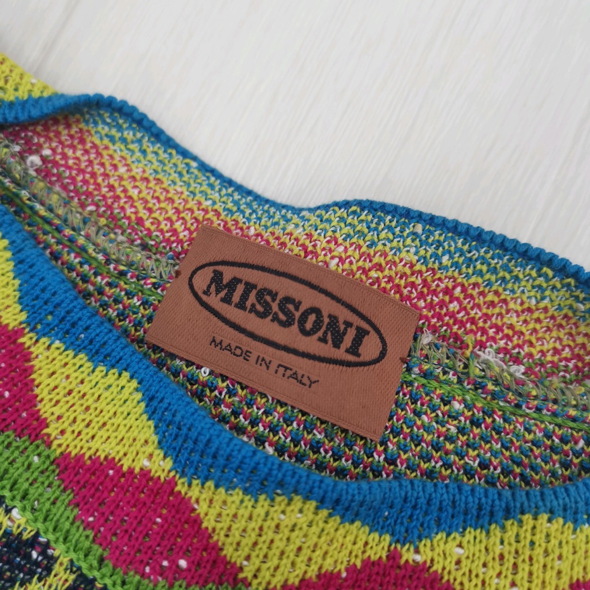 D # 【商品ランク:B】ミッソーニ MISSONI 総柄 上質 コットン ニット 長袖 セーター size31 レディース トップス 婦人服 マルチカラー_画像4