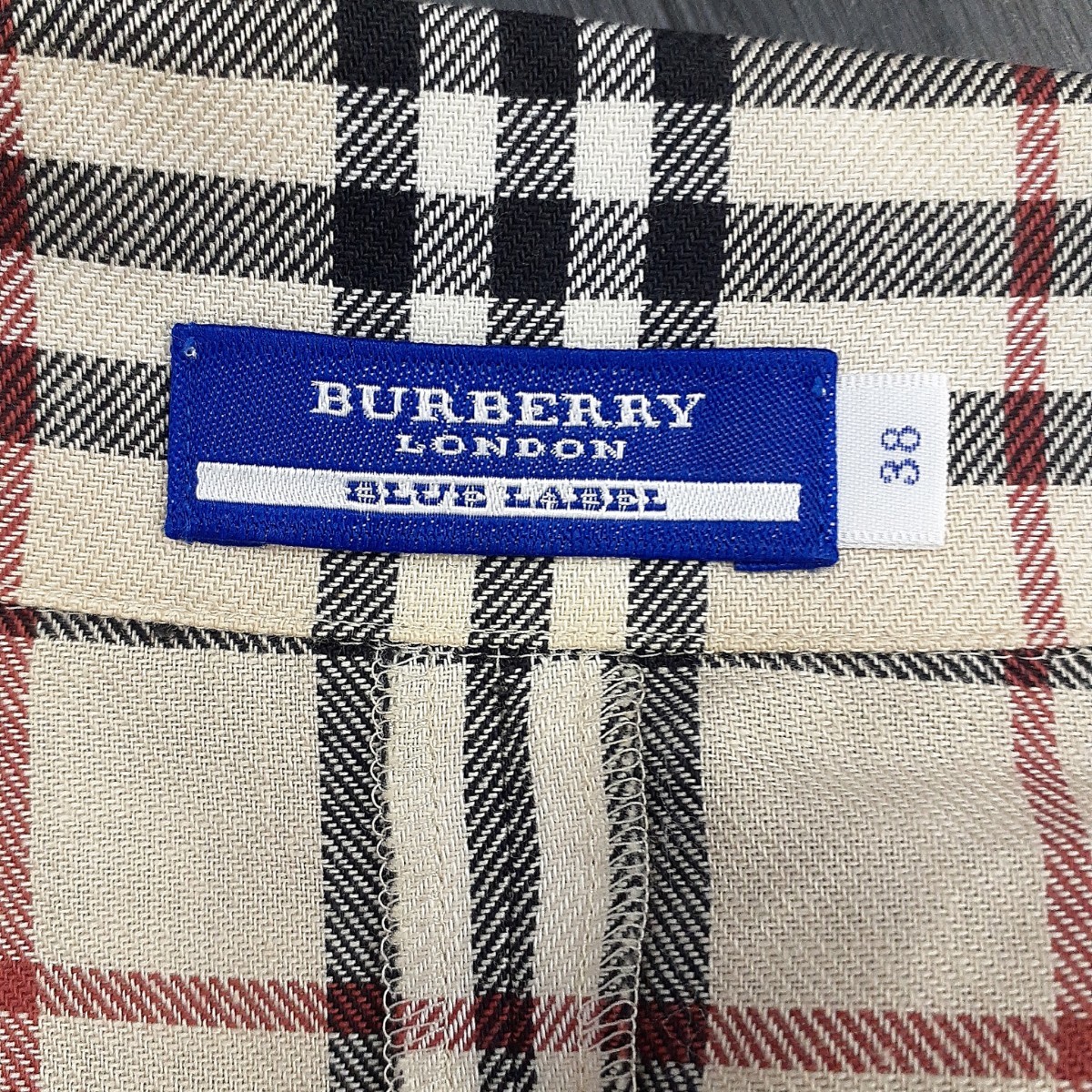 U ×【商品ランク:B】バーバリーブルーレーベル BURBERRY BLUE LABEL ノバチェック ボタン 七分袖 シャツ 38 レディース トップス 婦人服_画像4