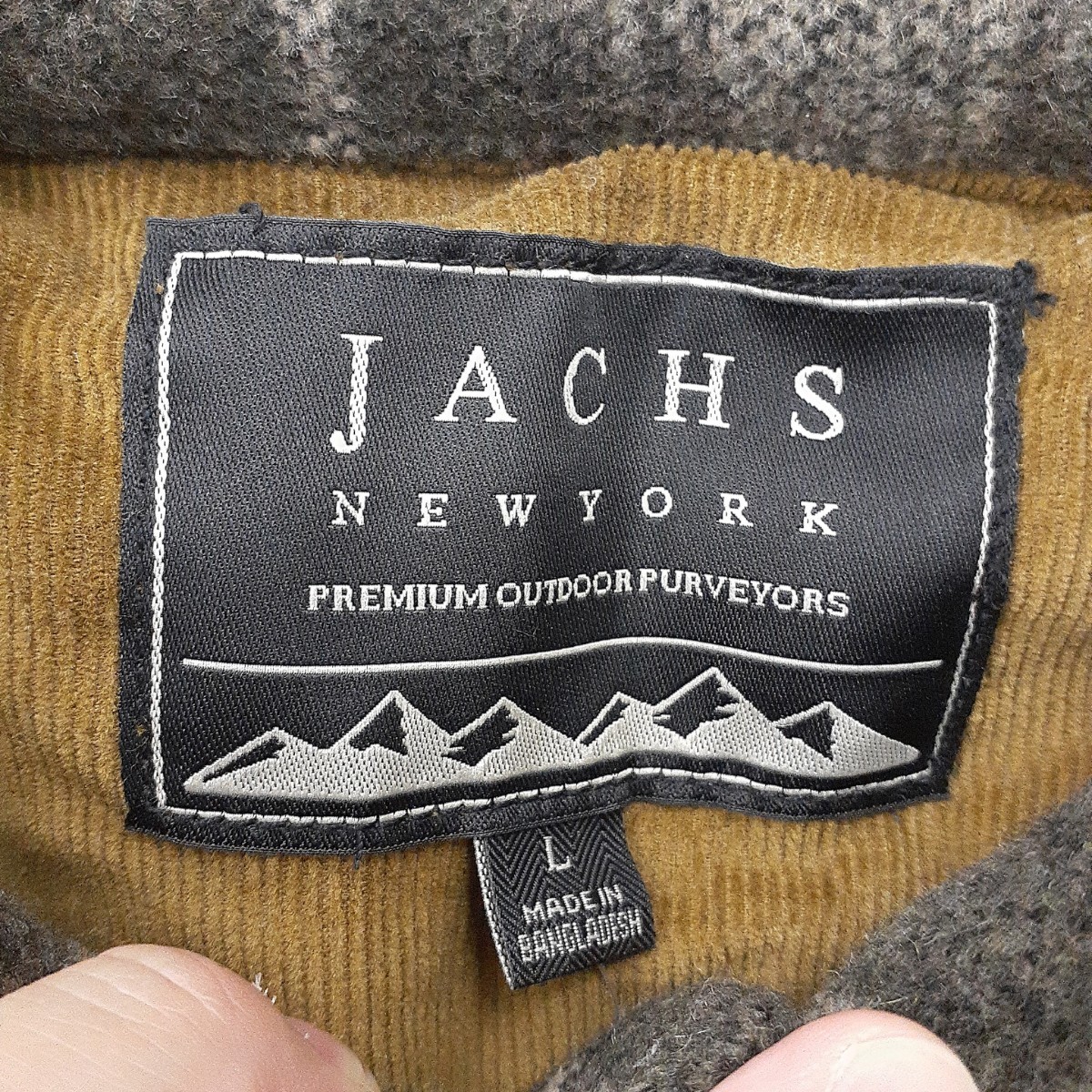 E △【商品ランク:S】未使用品 JACHS NEWYORK 上質ウール ボーダー柄 長袖 ショート丈 コート sizeL メンズ アウター 紳士服 グリーン 緑系_画像5