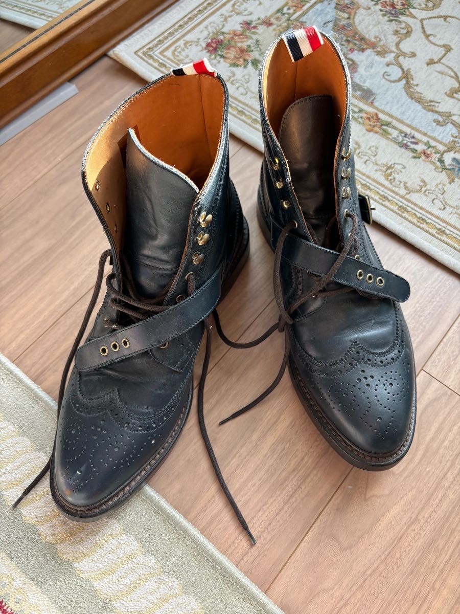 トムブラウン thom browne ブーツ 靴 シューズトリコロール テープ 9.5 43.5