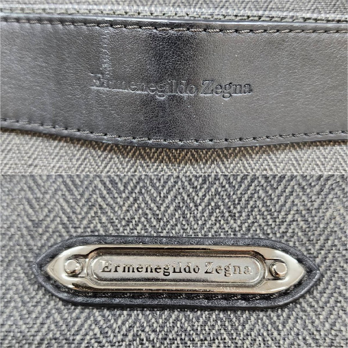 Ermenegildo Zegna エルメネジルド ゼニア ビジネスバッグ ブリーフケース グレー系 メンズ 鞄 ハンドバッグ_画像4