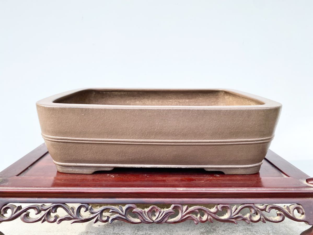  plain wood bonsai .. mountain width 44 centimeter bonsai pot peace pot . mud China pot nail .. bonsai celebration present hobby beginner ceramics tray vessel decoration 