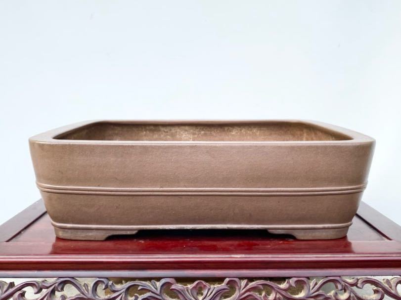  plain wood bonsai .. mountain width 44 centimeter bonsai pot peace pot . mud China pot nail .. bonsai celebration present hobby beginner ceramics tray vessel decoration 