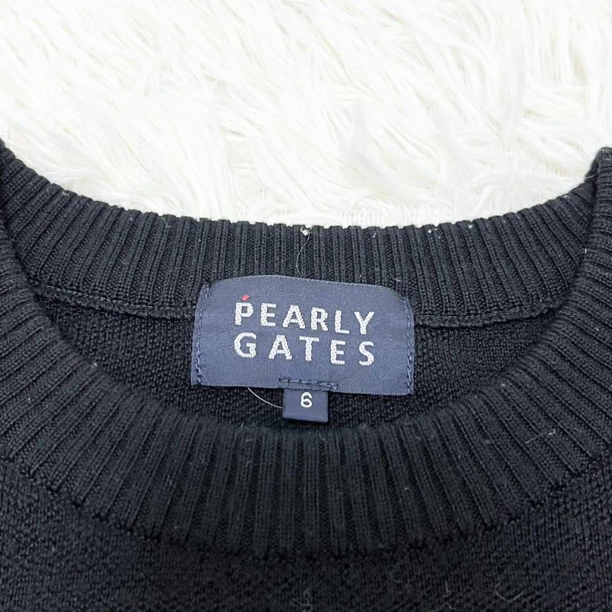 希少XXLサイズ パーリーゲイツ PEARLY GATES ニット セーター ゴルフウェア 6サイズ ワッペン ウール ロゴ ボーダー グレー オレンジ 総柄_画像7