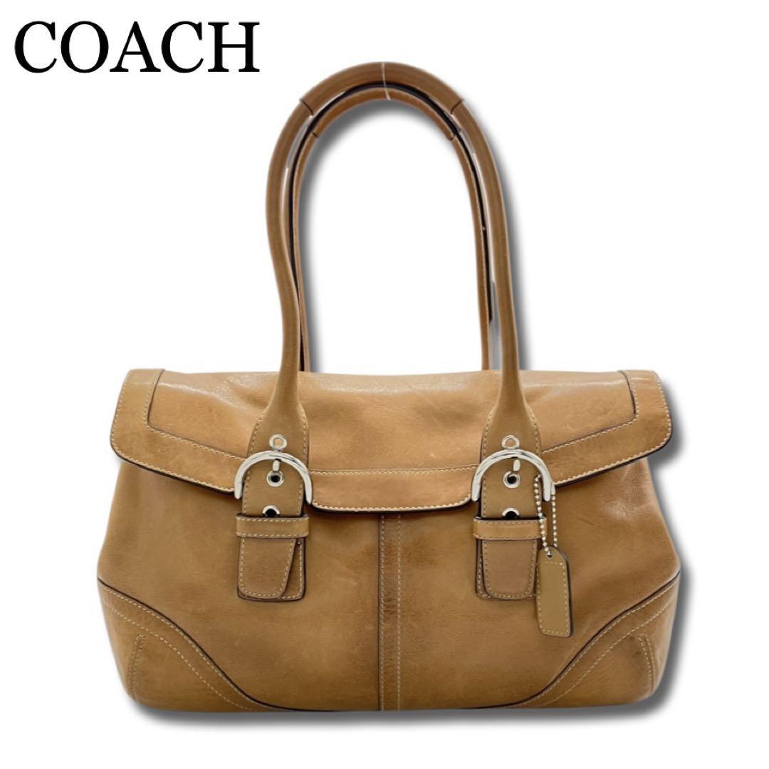 COACH コーチ 9636 ソーホー フラップ サッチェル レザー トートバッグ ショルダー レディース ライトブラウン 茶系 肩掛け