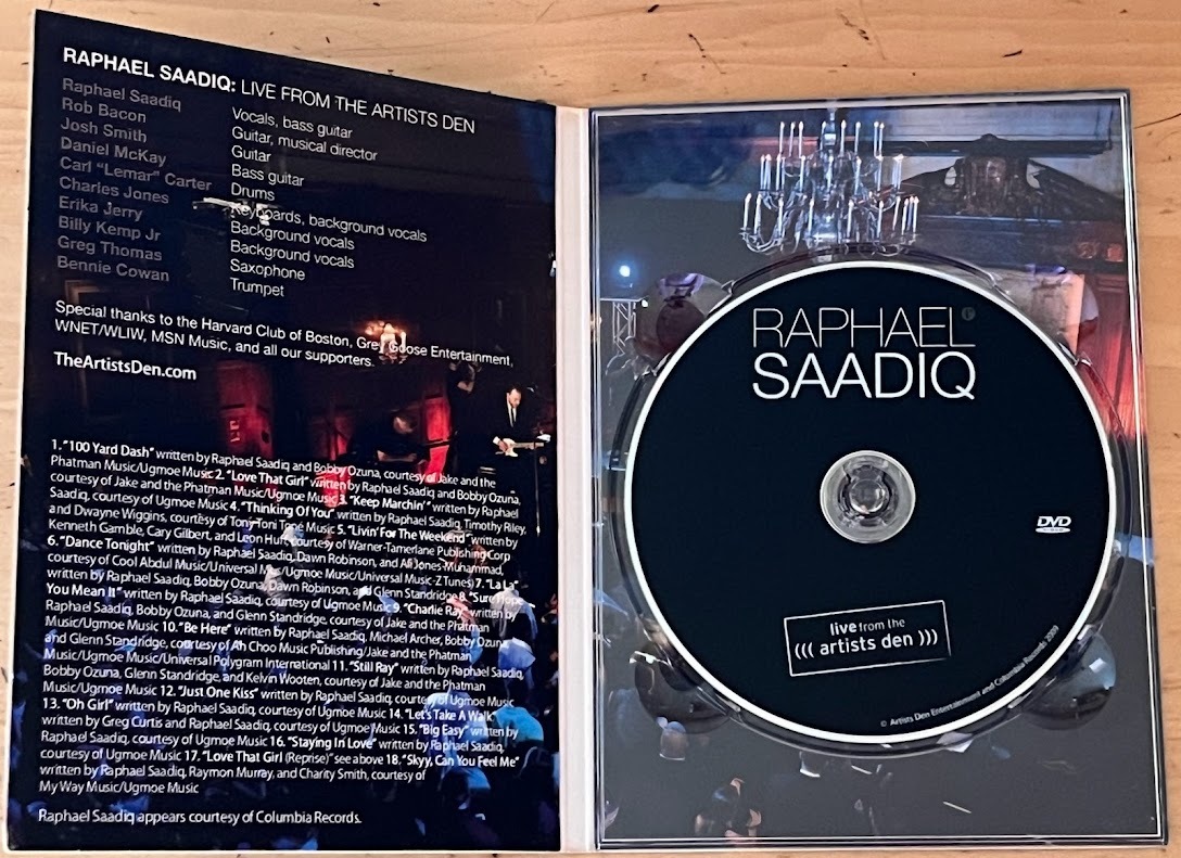 Raphael Saadiq ラファエル・サディーク Live from The Artists Den 2009 デジパック DVD 中古 R&B ライヴ映像_画像4