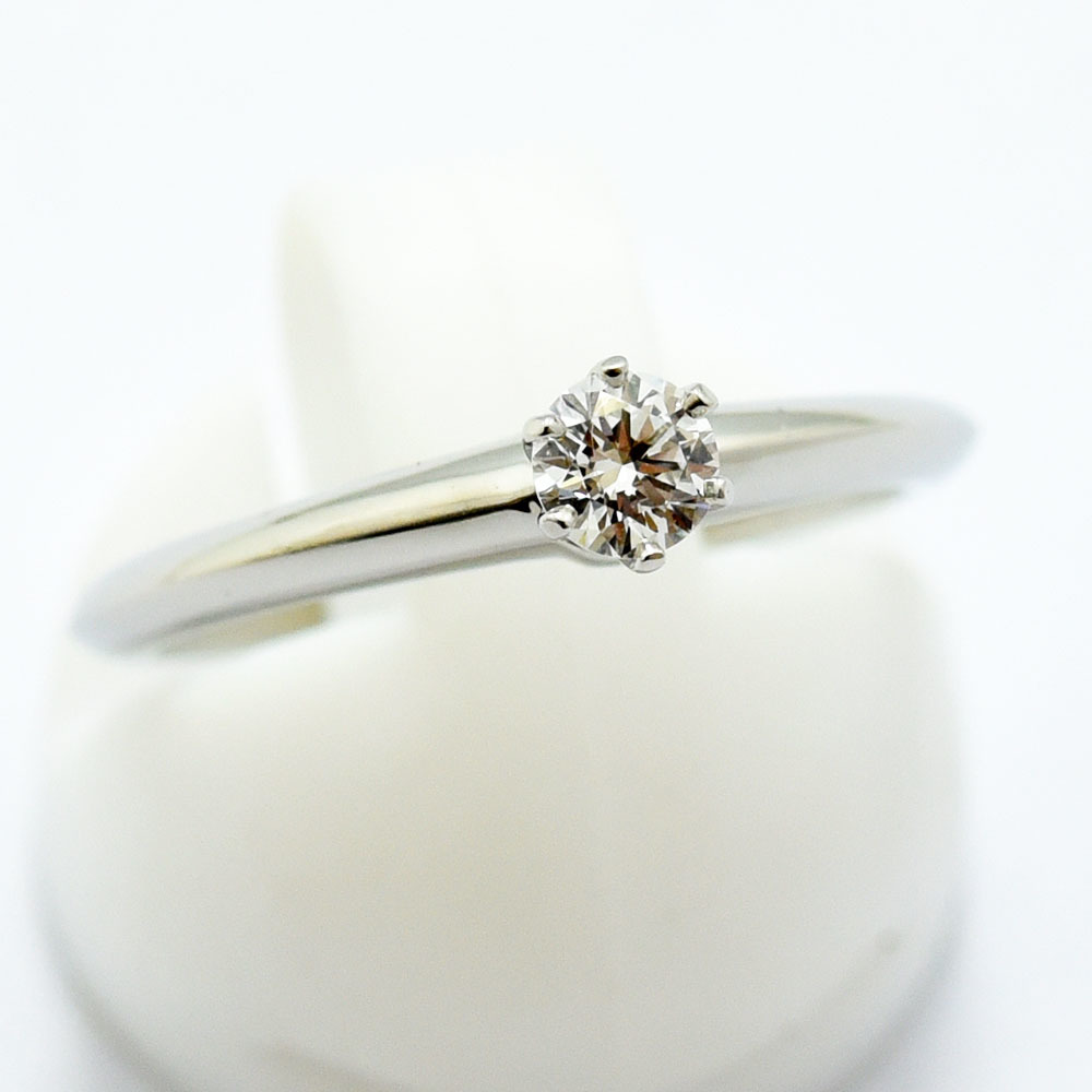 【18%OFF】 ソリティア リング ティファニー TIFFANY&Co. 中古 新品仕上げ 約9号 PT950 0.19ct ダイヤモンド ソリテール 指輪 プラチナ