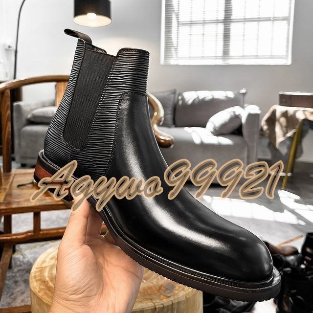サイドゴアブーツ ブーツ メンズシューズ　チェルシーブーツ　牛革　ビジネスシューズ　本革　革靴 フォーマル　紳士靴 ブラック　25.5cm_画像4