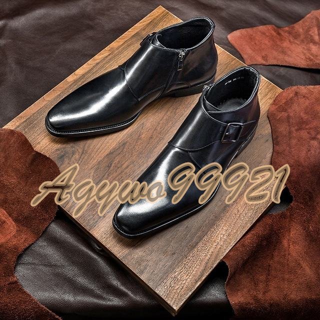 チェルシーブーツ ブーツ メンズシューズ　牛革　ビジネスシューズ　イギリス風　革靴　 フォーマル　本革　紳士靴　ブラック　26cm_画像3