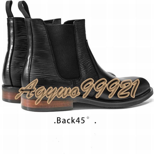 サイドゴアブーツ ブーツ メンズシューズ　チェルシーブーツ　牛革　ビジネスシューズ　本革　革靴 フォーマル　紳士靴 ブラック　25.5cm_画像5