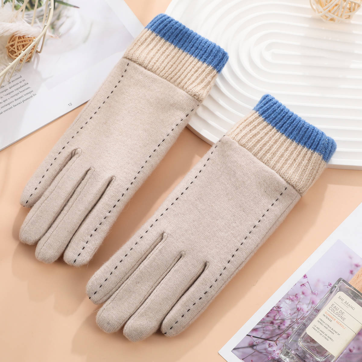 暖かい　ウール手袋　素材96%使用　ファッション　レディース　タッチスクリーン付き手袋　全４種類_画像4