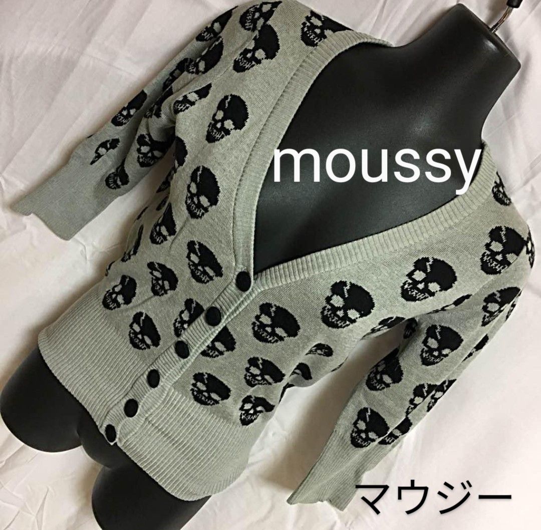 moussy/マウジー☆スカル柄七分袖かー カーディガン