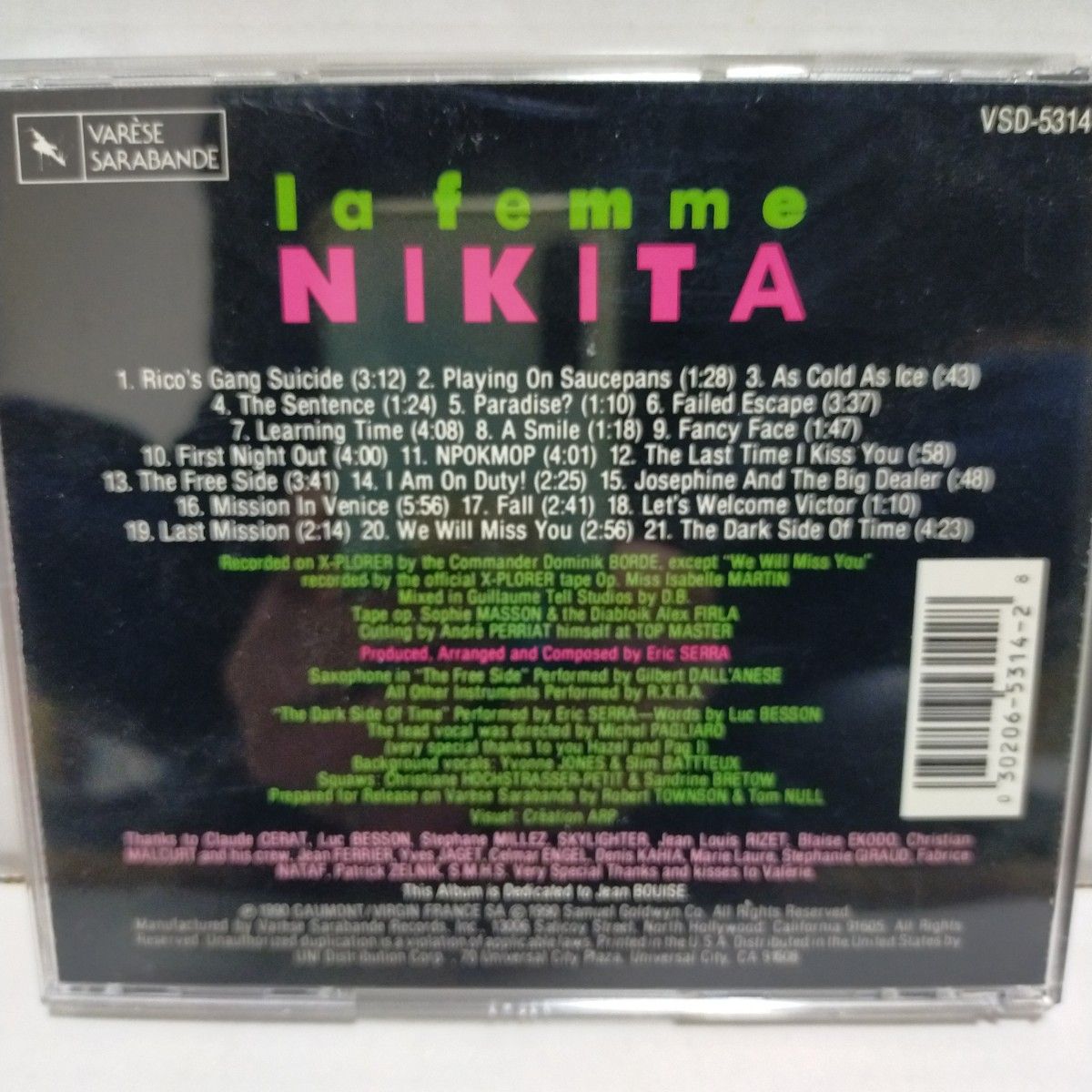 US美盤CD/O.S.T/NIKITA ニキータ/LUC BESSON リュック・ベッソン ERIC SERRA エリック・セラ 