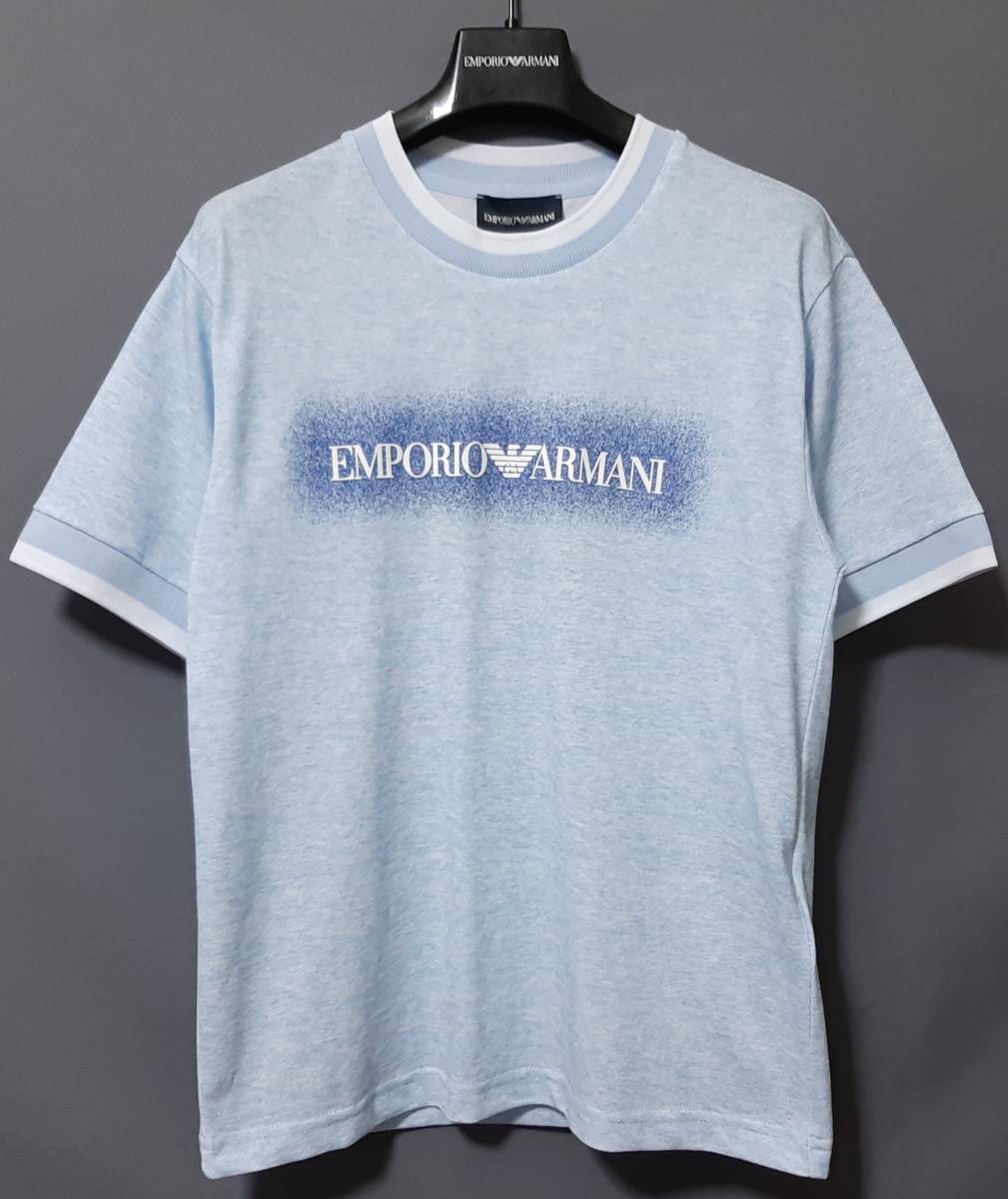 [新品] 8A(8歳) EMPORIO ARMANI / JUNIOR　Tシャツ＆パンツの【鹿の子セットアップ】◆2023年春夏モデル　男の子用 130cm　◆色：水色_画像2