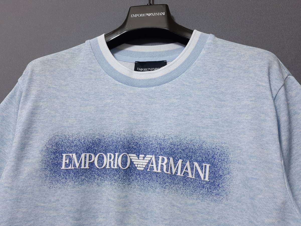 [新品] 8A(8歳) EMPORIO ARMANI / JUNIOR　Tシャツ＆パンツの【鹿の子セットアップ】◆2023年春夏モデル　男の子用 130cm　◆色：水色_画像4