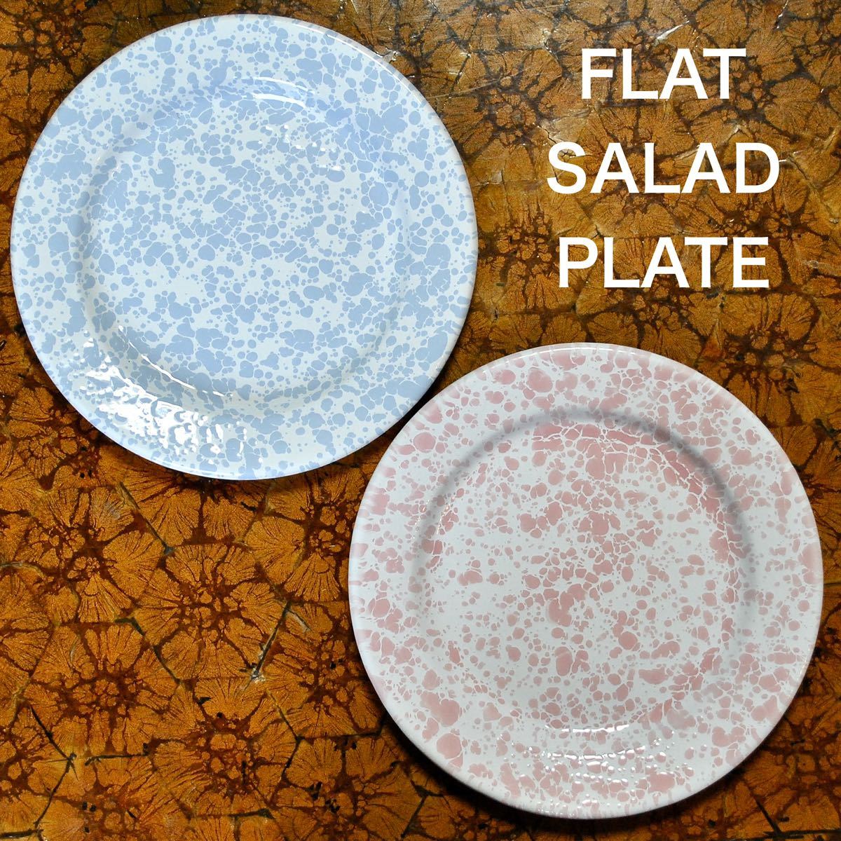  черный u Canyon Home CROW CANYON HOME *s блюдо сигнал low посуда Flat салат plate 2 -цветный набор [ baby голубой & розовый ] эмаль посуда 