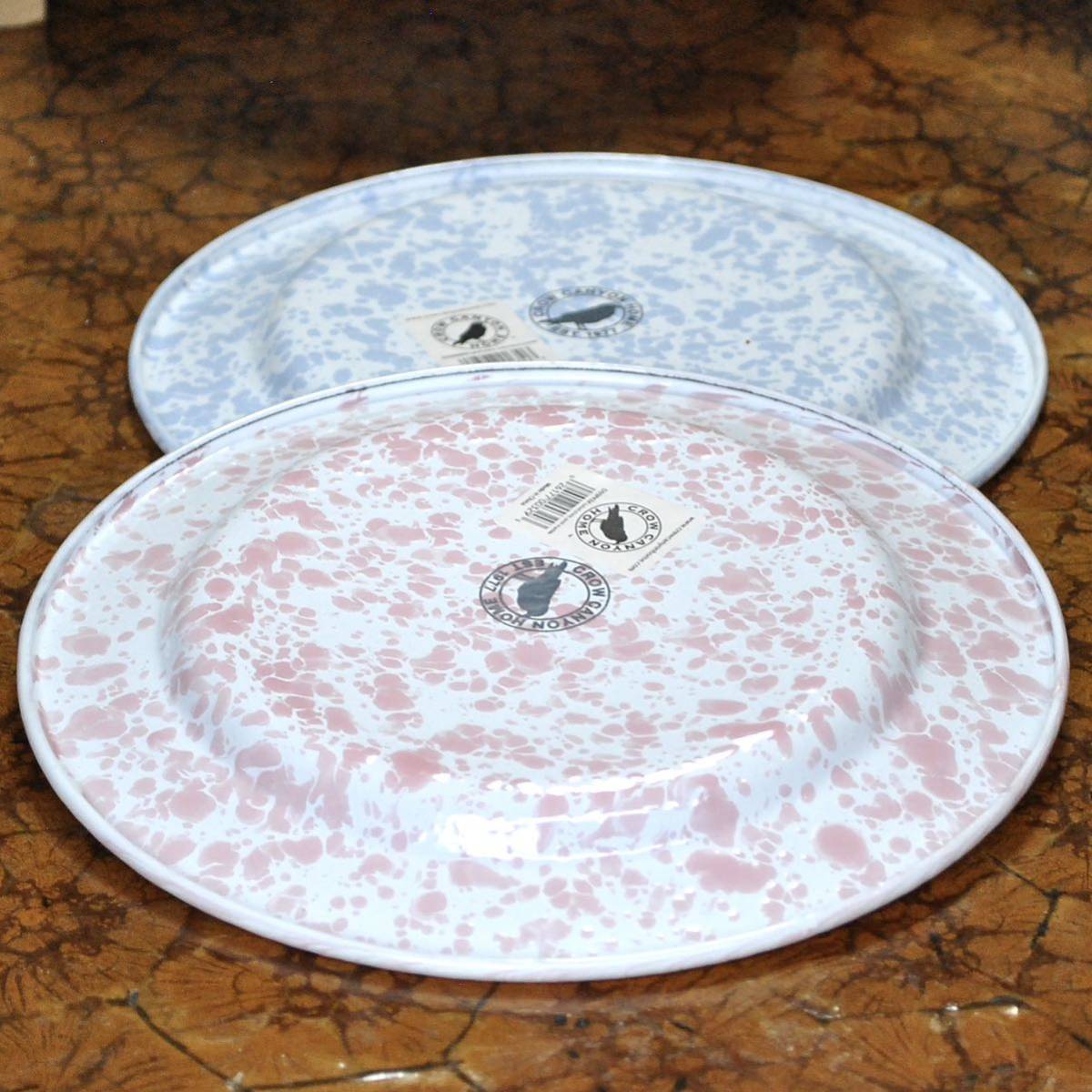  черный u Canyon Home CROW CANYON HOME *s блюдо сигнал low посуда Flat салат plate 2 -цветный набор [ baby голубой & розовый ] эмаль посуда 