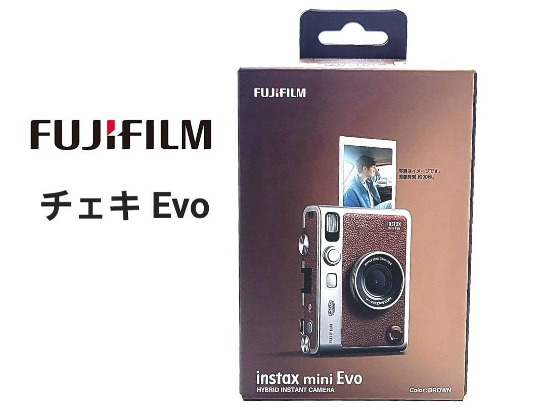 富士フイルム FUJIFILM チェキ Evo ハイブリッドインスタントカメラ スマホプリンター instax mini Evo ブラウン INS MINI EVO BROWN C_画像1