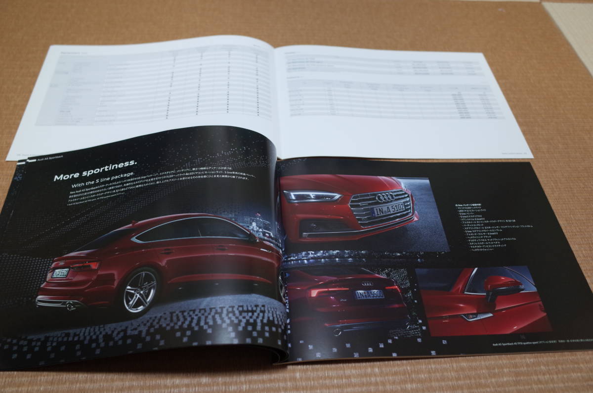 アウディ A5 S5 スポーツバック 本カタログ 2018年11月版 51ページ データインフォメーションカタログ 2018年11月版 19ページ 新品セット_画像5