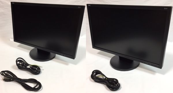 ★2台セット！2021年発売モデル！上下チルト可能★NEC 21.5型ワイド液晶ディスプレイ LCD-L221F-BK HDMI/VGA/DisplayPort入力サポート_画像1