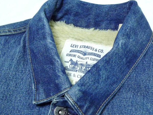 新品Levi'sリーバイス[MADE&CRAFTED]TypeⅡWornTruckerJacketデニムシェルパジャケットM(S)内ボアUsedWash¥33000_画像7