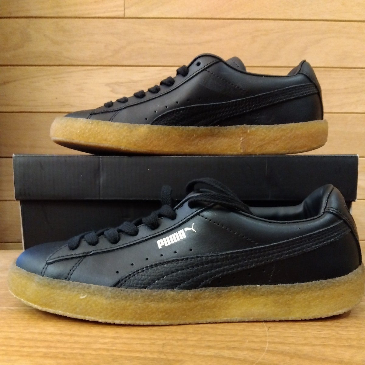 26cm 新品正規品 PUMA　SUEDE CREPE LTH　プーマ　スウェード クレープ レザー　384245 02　ブラック/ゴールド　_画像1