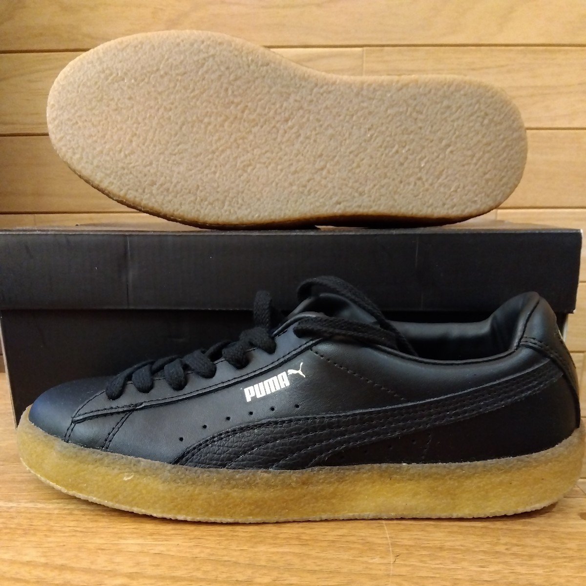 26cm 新品正規品 PUMA　SUEDE CREPE LTH　プーマ　スウェード クレープ レザー　384245 02　ブラック/ゴールド　_画像2