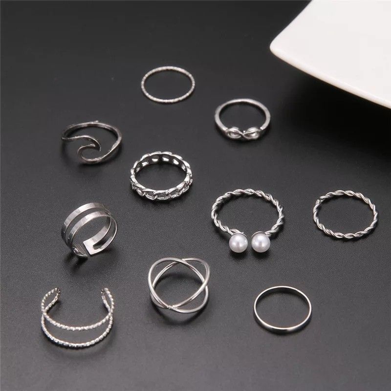 アクセサリー リング 指輪 シルバーカラー　新品未使用　海外製品　10個セット