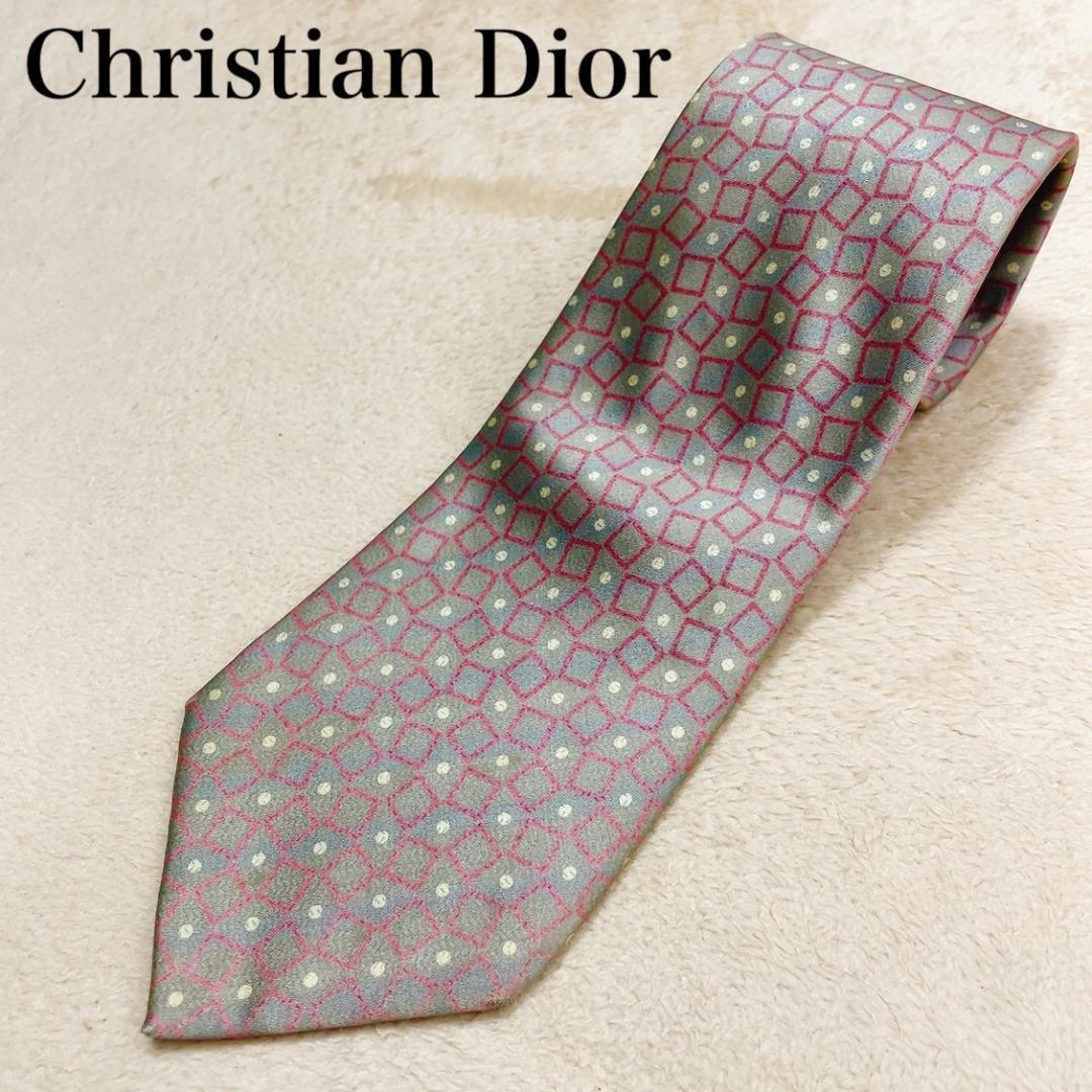 Christian Dior クリスチャンディオールネクタイ CDハート柄刺繍 Christian Dior クリスチャンディオールネクタイ CDハート柄刺繍