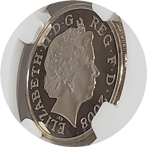【プルーフ】銀貨 王家の紋章 エリザベス女王 イギリス 2008年 PF68 Ultra Cameo NGC H052 の画像9