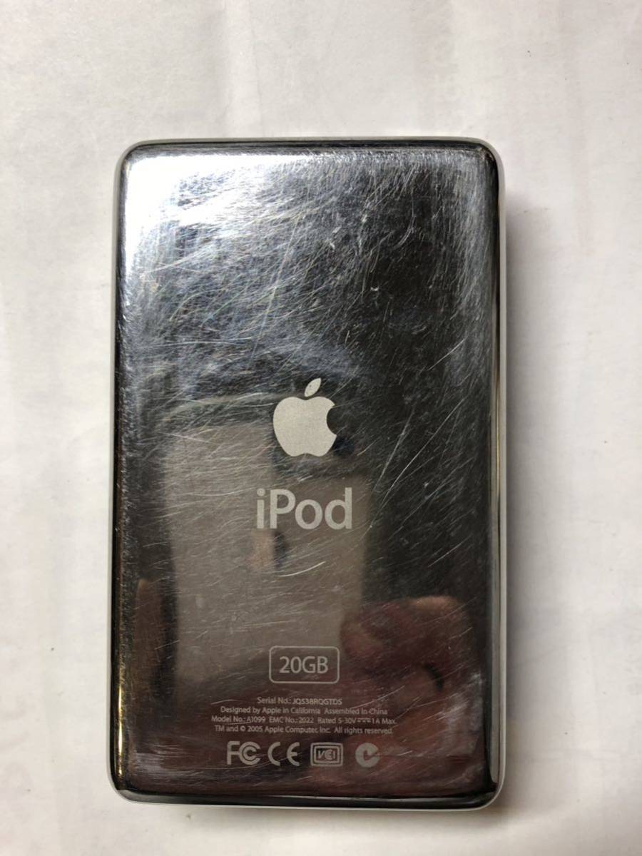 iPod 第4世代 A1099 20GB 初期化済　iTunes同期左右音出しOK （iPod classic ）カラー液晶　新品バッテリー交換済_画像3