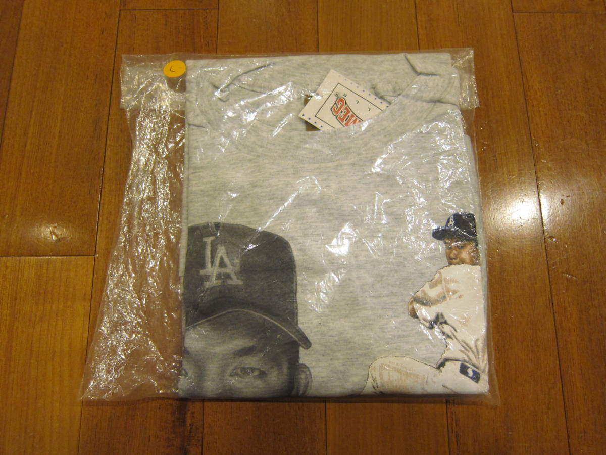 野茂英雄 Tシャツ ドジャース LA DODGERS NOMO サイズ L MADE IN USA NUTMEG_画像3