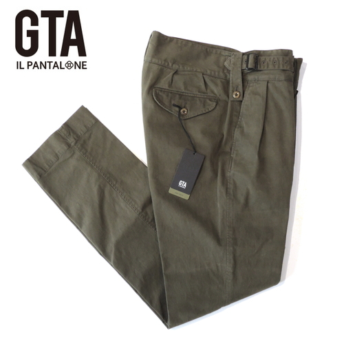 【40％OFF・新品・48】 GTA（ジーティーアー）GHURKA CARGO ストレッチコットンツイル 2プリーツグルカカーゴパンツ オリーブ 28405-759H_画像1