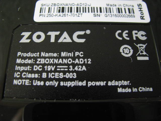 KA2675/デスクトップPC/ZOTAC ZBOXNANO-AD12_画像9
