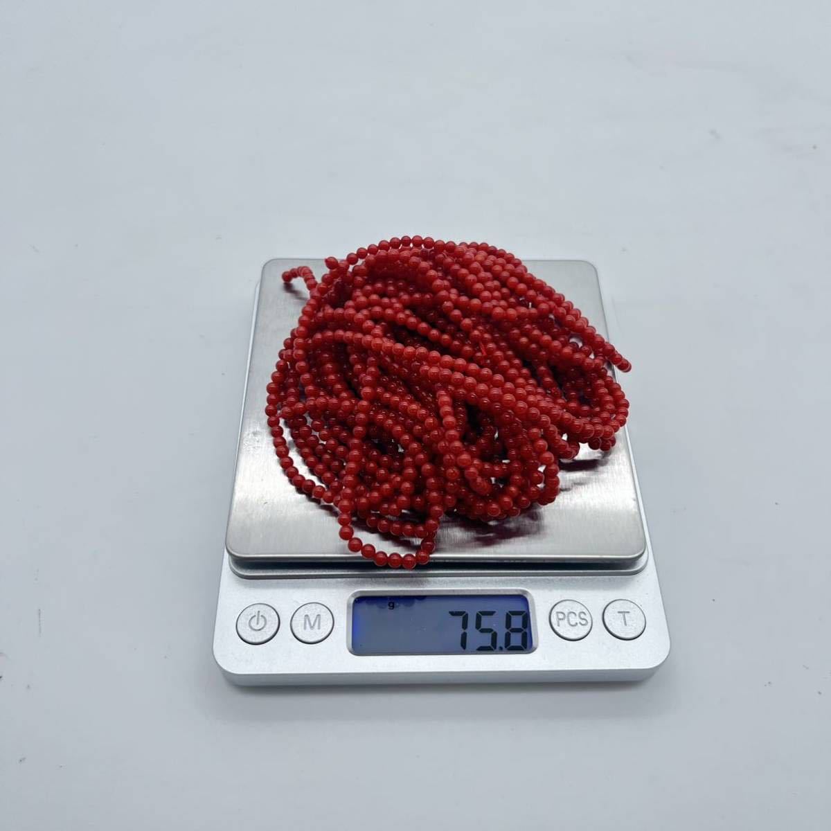 杉本 10月 赤サンゴ ネックレス ジャンク レッド系 総重量約75.8ｇ_画像7