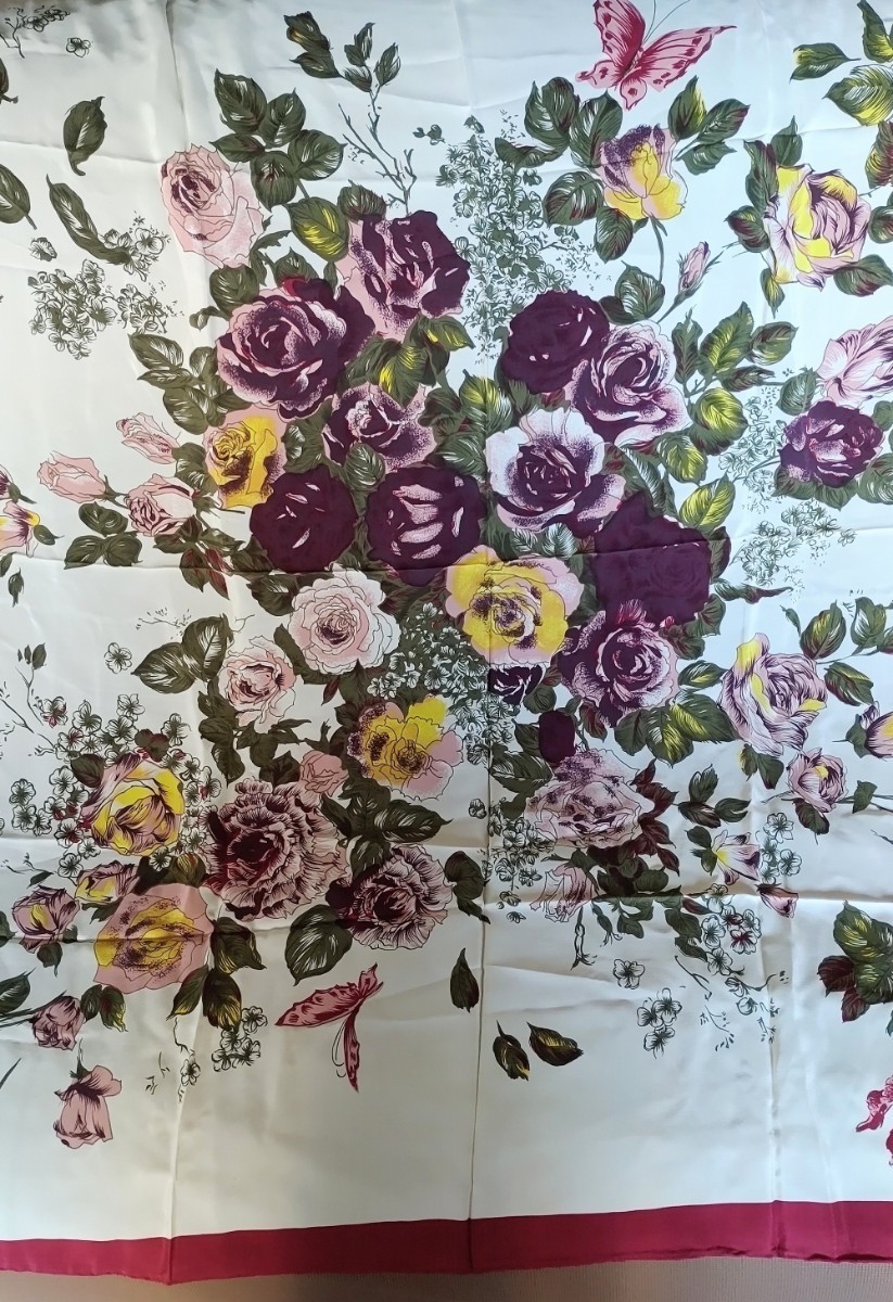  silk scarf floral print 105cm